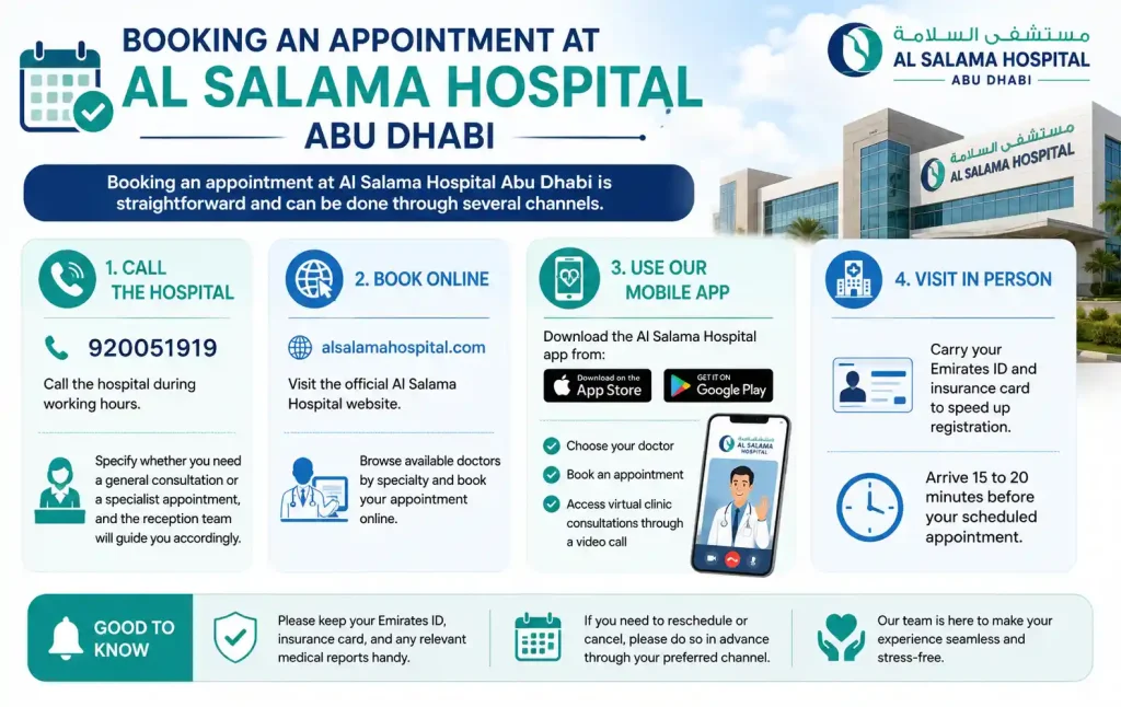 Booking an Appointment at Al Salama Hospital Abu Dhabi