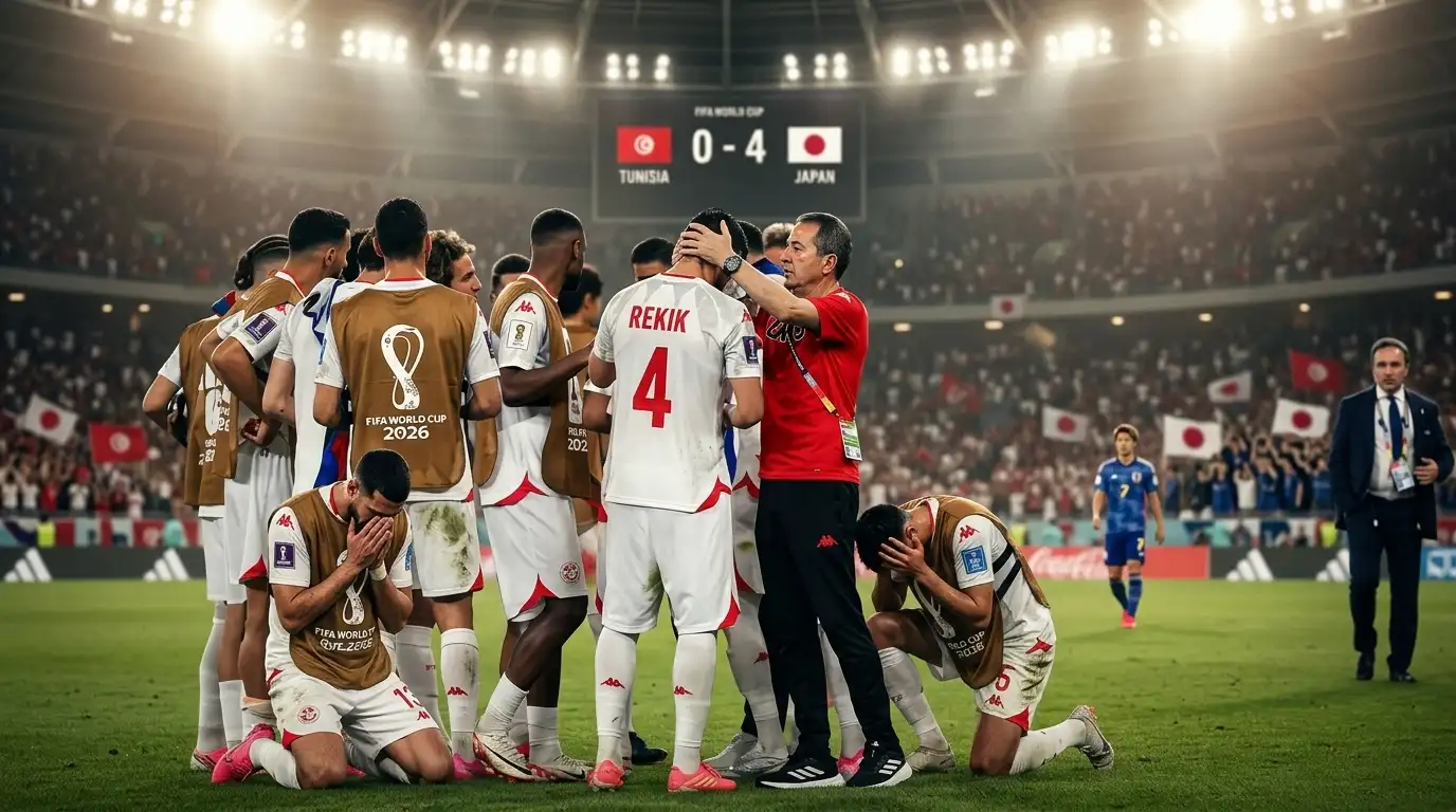 Tunisia Become First Arab Team Eliminated from 2026 World Cup After 4-0 Loss to Japan